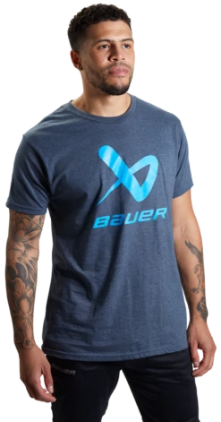 Bauer Core Lockup Short Sleeve Crew Tee Adult -Hockey Sports Store 1059666 NVY Mens 1266