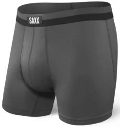 SAXX Sport Mesh Boxer Brief Fly Black/Graphite (2-Pack) -Hockey Sports Store SPORT MESH SXBB12F GRA