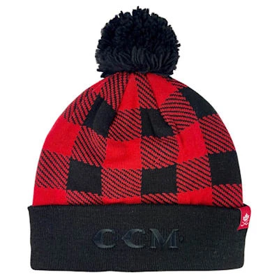 CCM Holiday Plaid Pom Knit Adult 3 CCM Holiday Plaid Pom Knit Adult