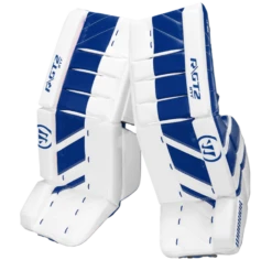 Warrior Ritual GT2 Intermediate Goalie Pads (w/ Knee Pads) -Hockey Sports Store warrior ritual gt2 intermediate goalie pads white blue