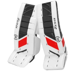 Warrior Ritual GT2 Junior Goalie Pads (w/ Knee Pads) -Hockey Sports Store warrior ritual gt2 junior goalie pads white black red